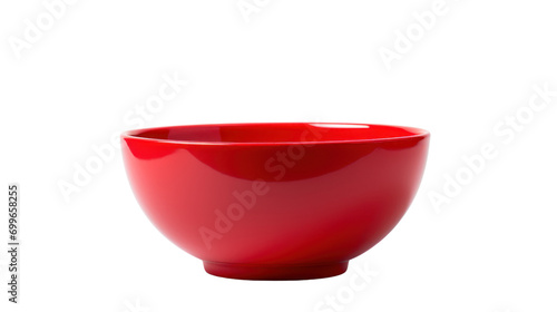 red bowl isolated on white background 