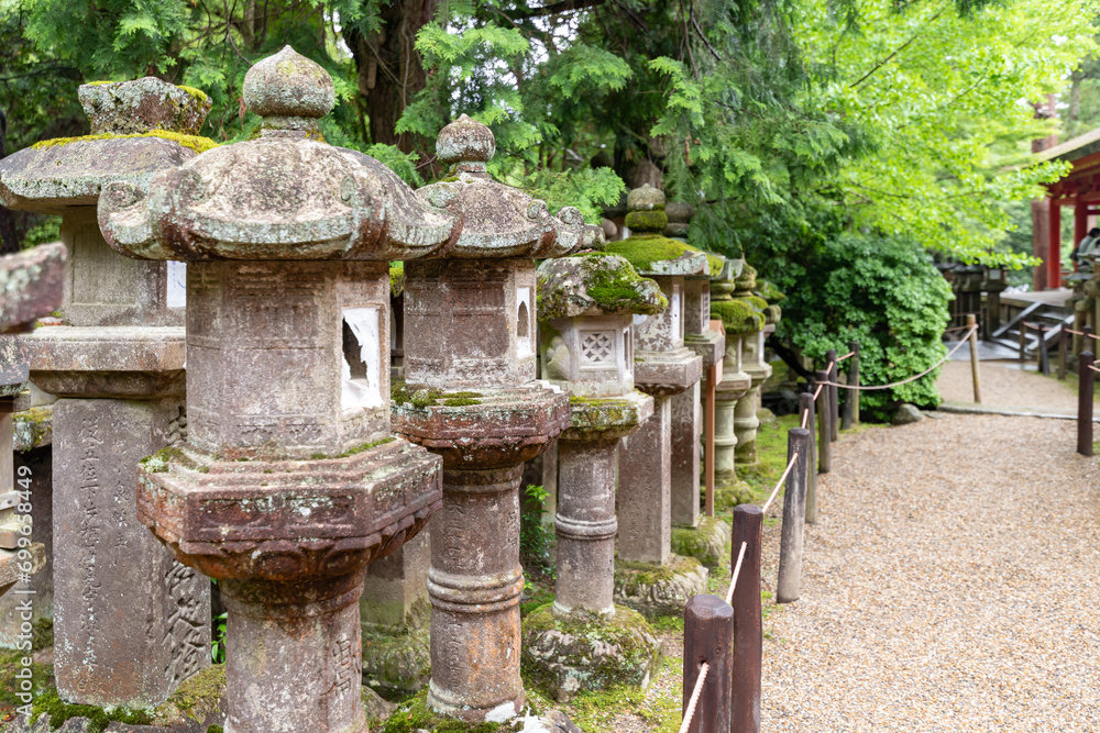 stone monolithic lamp at Kasuka Shrine in Nara stone monolithic lamp at Kasuka Shrine in Nara