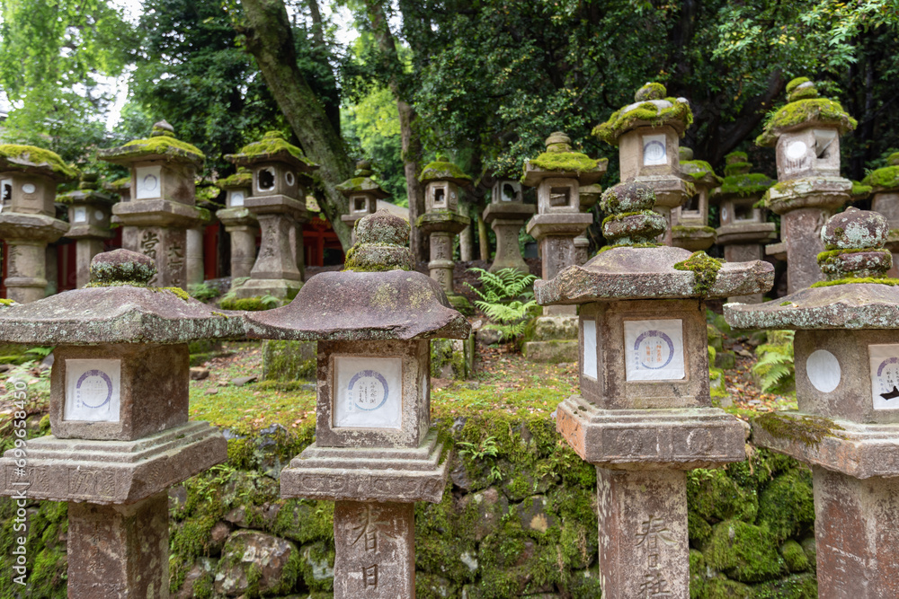 stone monolithic lamp at Kasuka Shrine in Nara stone monolithic lamp at Kasuka Shrine in Nara