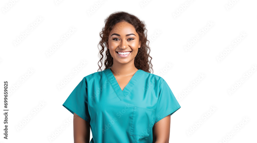 Smiling female doctor in a white coat isolated on transparent and white background.PNG image.
Smiling female doctor in a white coat isolated on transparent and white background.PNG image.