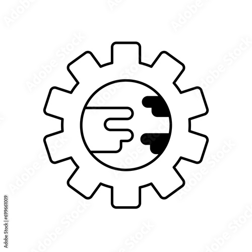 Earth, gear, eco, tech, planet, symbol, environment, icon, recycle, world, innovation, emblem, green, futuristic, ecology, machinery, circular, global, sustainability, machine, round, nature, industry