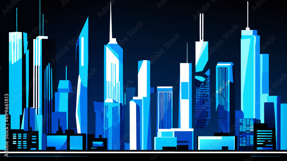 A cityscape with data points. vektor icon illustation