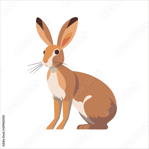 CARTOON Red bunny rabbit portrait looking front wise ANIMAL