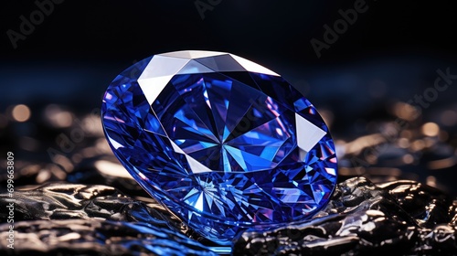 Sapphire, lapis lazuli Precious gemstone, beautiful shiny jewelry, luxury natural mineral gem, expensive decoration, expensive and rich gift, treasure