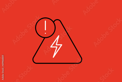 current warning illustration in flat style design. Vector illustration.	
