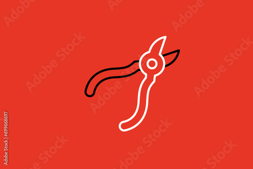 nippers illustration in flat style design. Vector illustration.	 photo