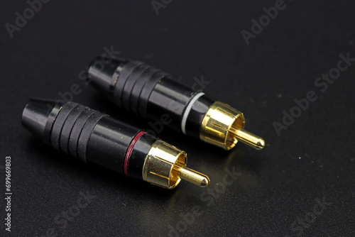 RCA connectors for connecting external audio and video sources.