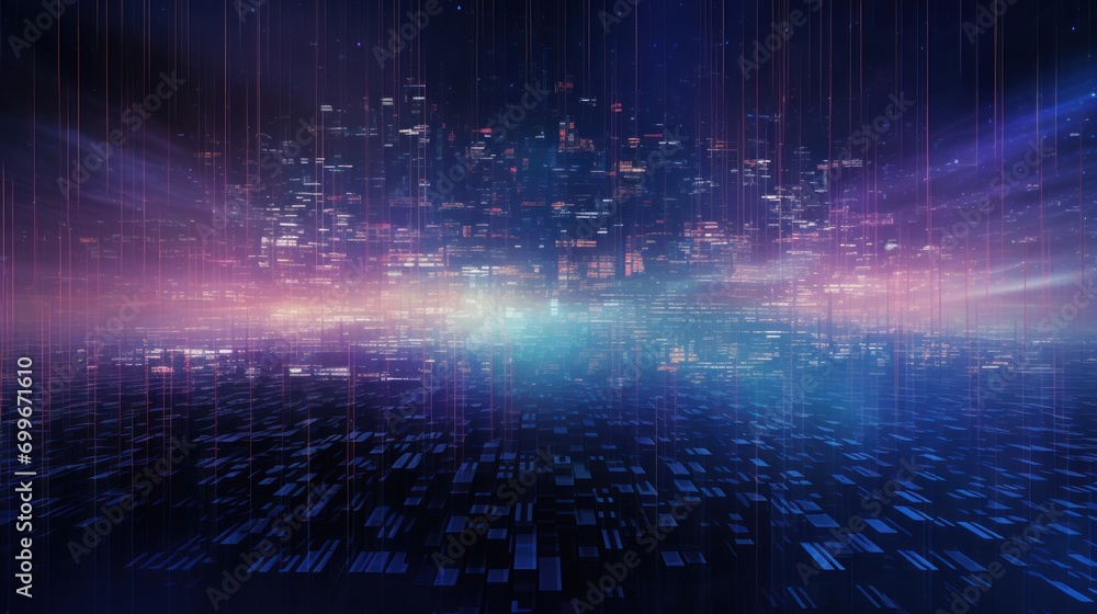 Particle in Cyberpunk Style Digital World Abstract Background Particle in Cyberpunk Style Digital World Abstract Background