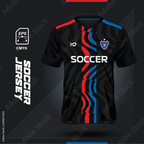 Sports Jersey uniform t-shirt Sublimation Pattern with Vector Mockup photo