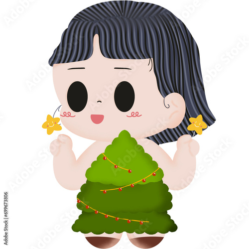 Young girl at christmas 4