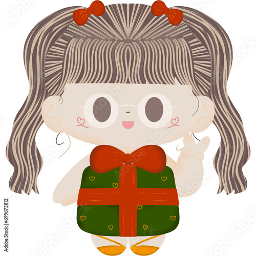 Young girl at christmas 3