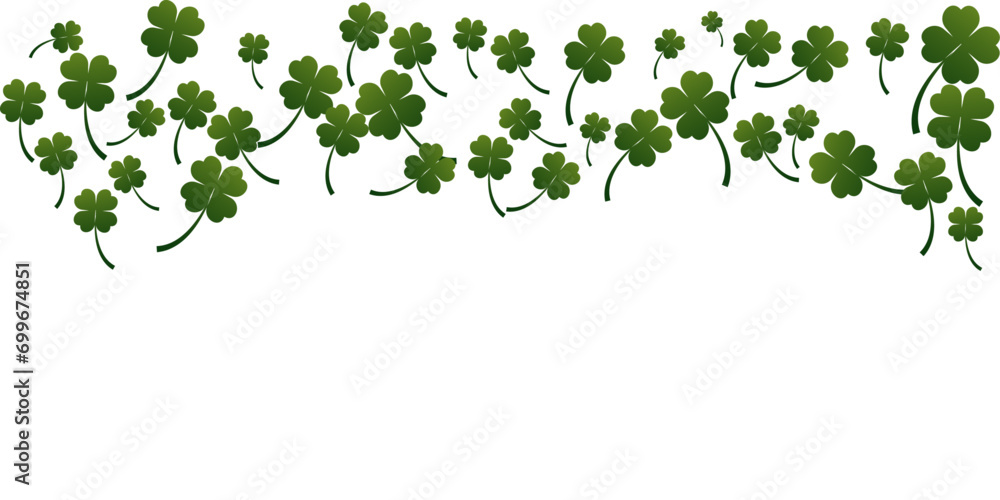 Shamrock or clover leaves flat design green backdrop pattern vector illustration isolated on transparent background for St Patricks Day decorative elements. Shamrock or clover leaves flat design green backdrop pattern vector illustration isolated on transparent background for St Patricks Day decorative elements.
