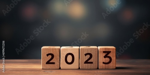 2023 Year in Review Wooden Block Tile Generative AI