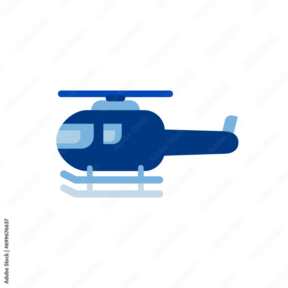 Vector blue helicopter icon