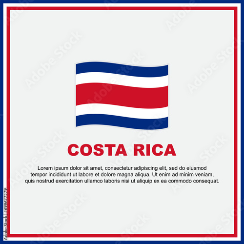Costa Rica Flag Background Design Template. Costa Rica Independence Day Banner Social Media Post. Costa Rica Banner