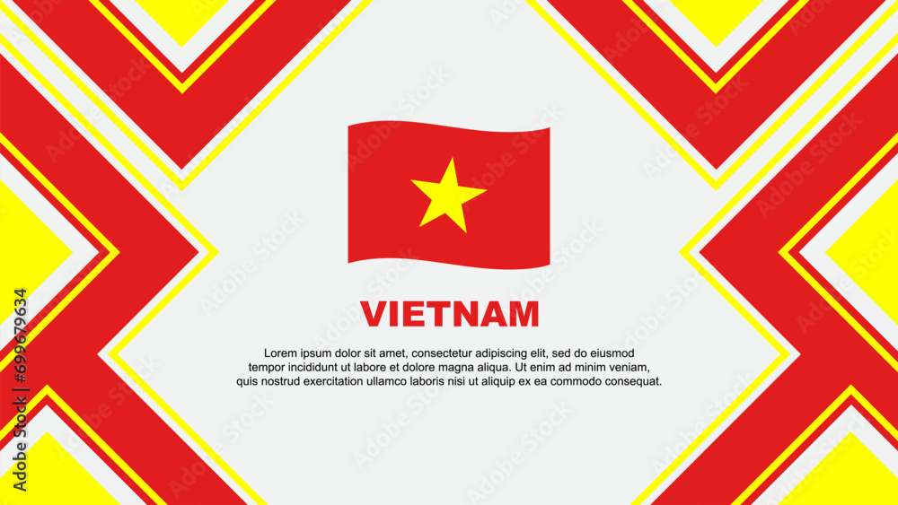 Fototapeta premium Vietnam Flag Abstract Background Design Template. Vietnam Independence Day Banner Wallpaper Vector Illustration. Vietnam Vector