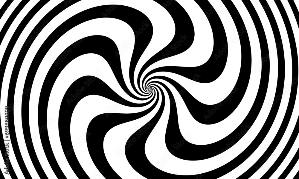 Fototapeta premium Hypnotic spiral background. Optical illusion style design. Vector illustration