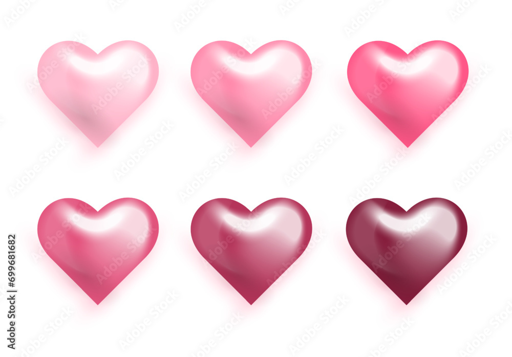 Pink glossy heart. Look like 3d. Symbol of love. Valentines day.Vector illustration for card, party, design, flyer, poster, decor, banner, web, advertising