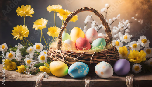 Dekoration Osterkorb an Ostern