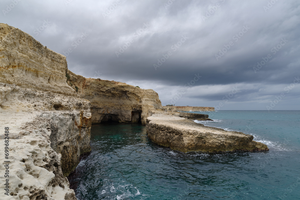 Sea stacks, Torre Sant'Andrea, Salento, Italy