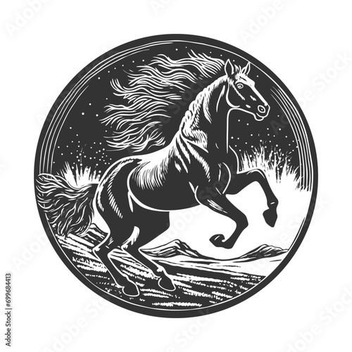 Horse Illustration Clip Art Design Shape. Equine Silhouette Icon Vector.