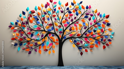 tree with colorful flowers