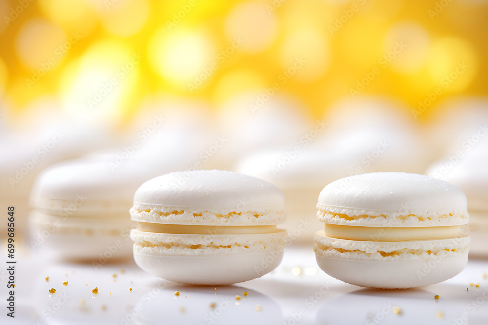 White macaroons with a delicate cream filling White macaroons with a delicate cream filling