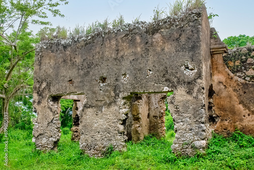 Ruins of the colonial fortification named  'Trocha Majana Mariel' in Cuba. National monument landmark photo