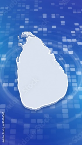 Mobile Vertical Resolution 1080x1920 Pixels, Sri Lanka 3D Map Intro on Minimal Background, Multi Purpose Background Useful for Politics, Elections, Travel, News and Sports Events
