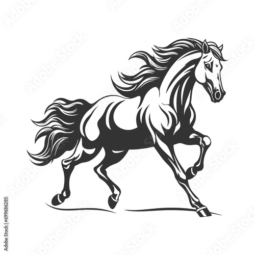Horse Illustration Clip Art Design Shape. Animal Silhouette Icon Vector.