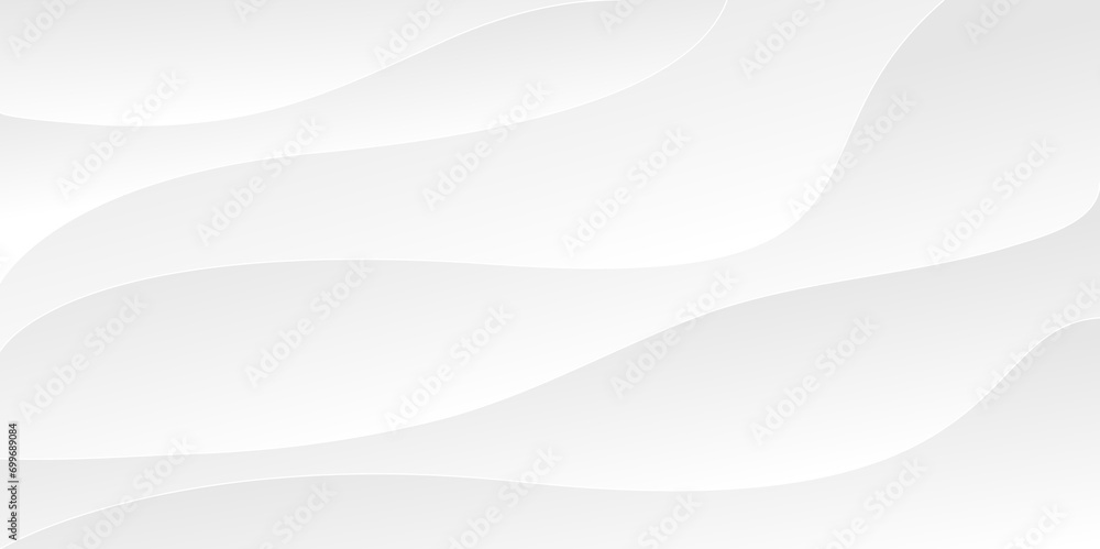Abstract white and light gray wave modern soft luxury texture with smooth and clean vector subtle background illustration. - obrazy, fototapety, plakaty 