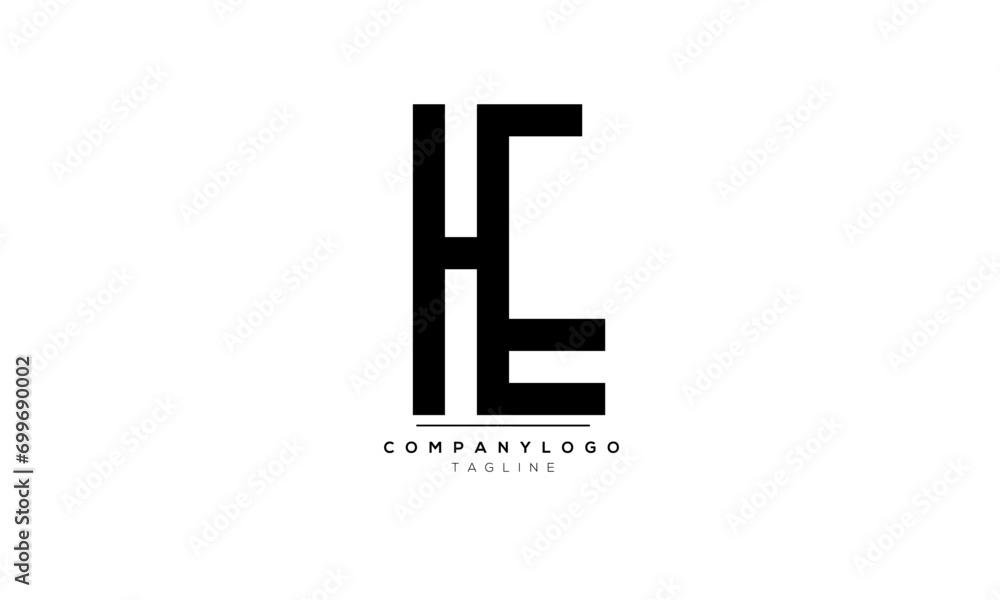 Alphabet letters Initials Monogram logo HE, HE INITIAL, HE letter Alphabet letters Initials Monogram logo HE, HE INITIAL, HE letter