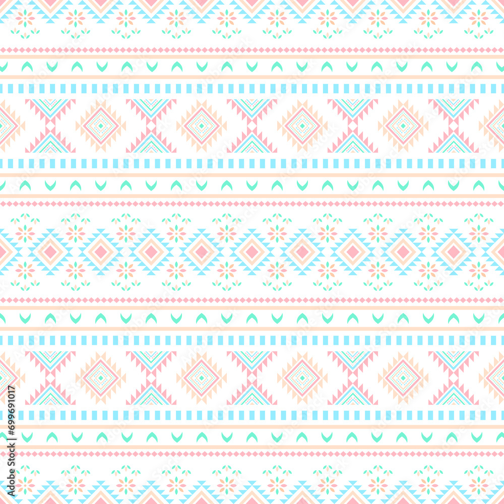 Ethnic southwest tribal navajo ornamental seamless pattern fabric colorful design for textile printing Ethnic southwest tribal navajo ornamental seamless pattern fabric colorful design for textile printing