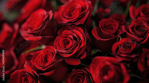 Close-Up of Vibrant Red Roses Bouquet