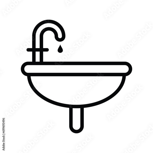 Sink washing icon standing on transparent background