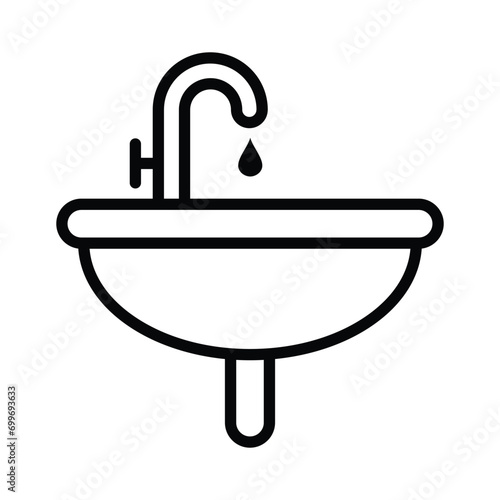 Sink washing icon standing on transparent background