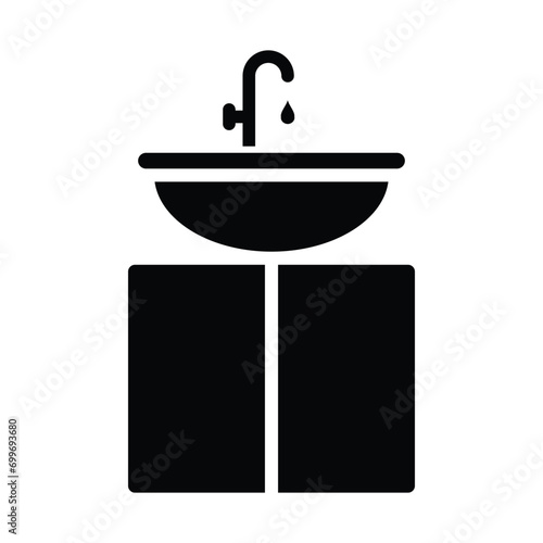 Sink washing icon standing on transparent background