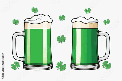 St. Patrick's Day vector grean beer leaf