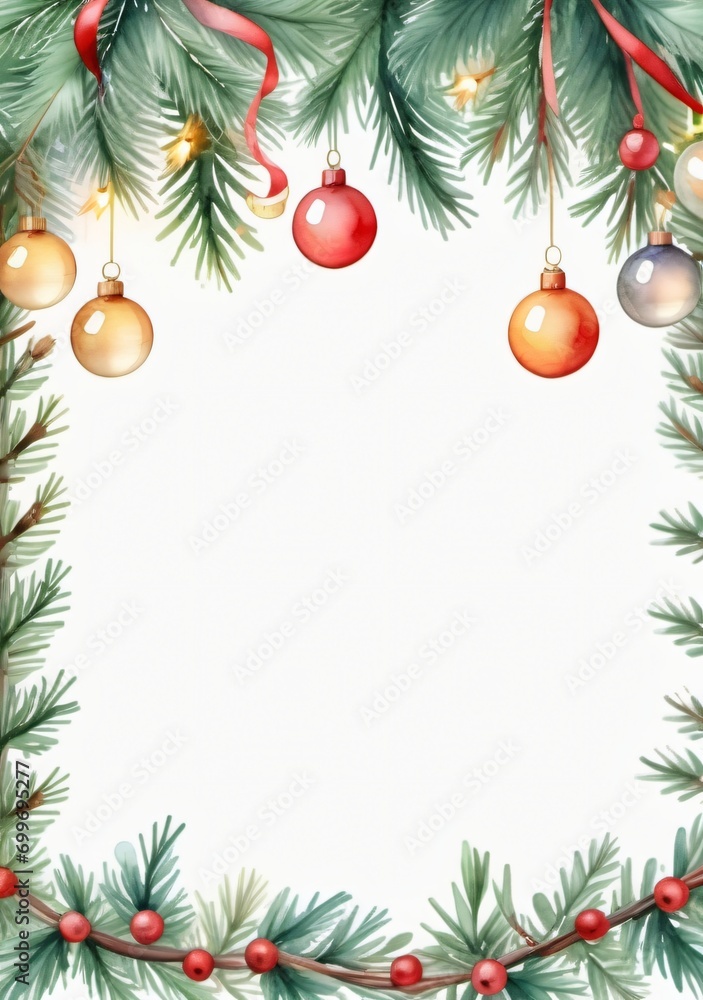 Christmas Frame With Christmas Decorations And Bak Christmas Frame With Christmas Decorations And Bak