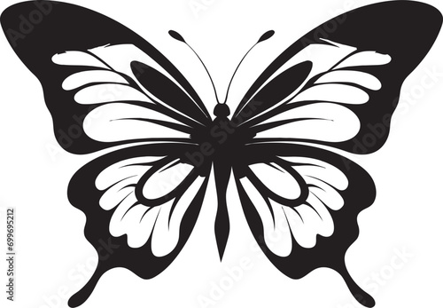 Shadowy Serenade Elegant Vector Butterfly Icon Abyssal Aesthetics Black Butterfly Emblem Icon