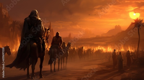 Mysterious ancient Arabian army AI generated image