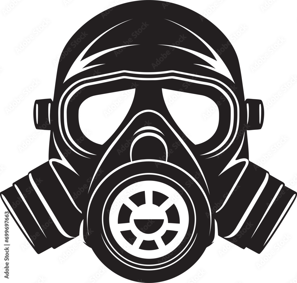 Dark Defender Vector Gas Mask Icon Symbol Nightfall Protector Black Gas Mask Logo Icon