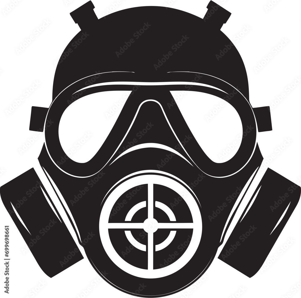 Shadowed Savior Gas Mask Vector Emblem Nocturnal Guardian Black Gas Mask Logo Design Shadowed Savior Gas Mask Vector Emblem Nocturnal Guardian Black Gas Mask Logo Design