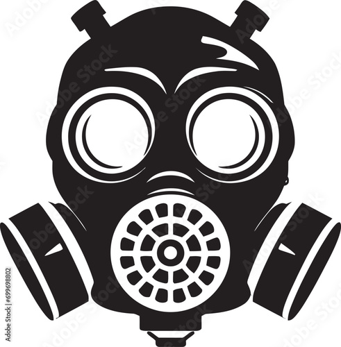 Obsidian Shelter Black Gas Mask Logo Symbol Nightfall Defender Gas Mask Vector Emblem
