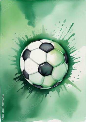 Soccer Ball On Green Background