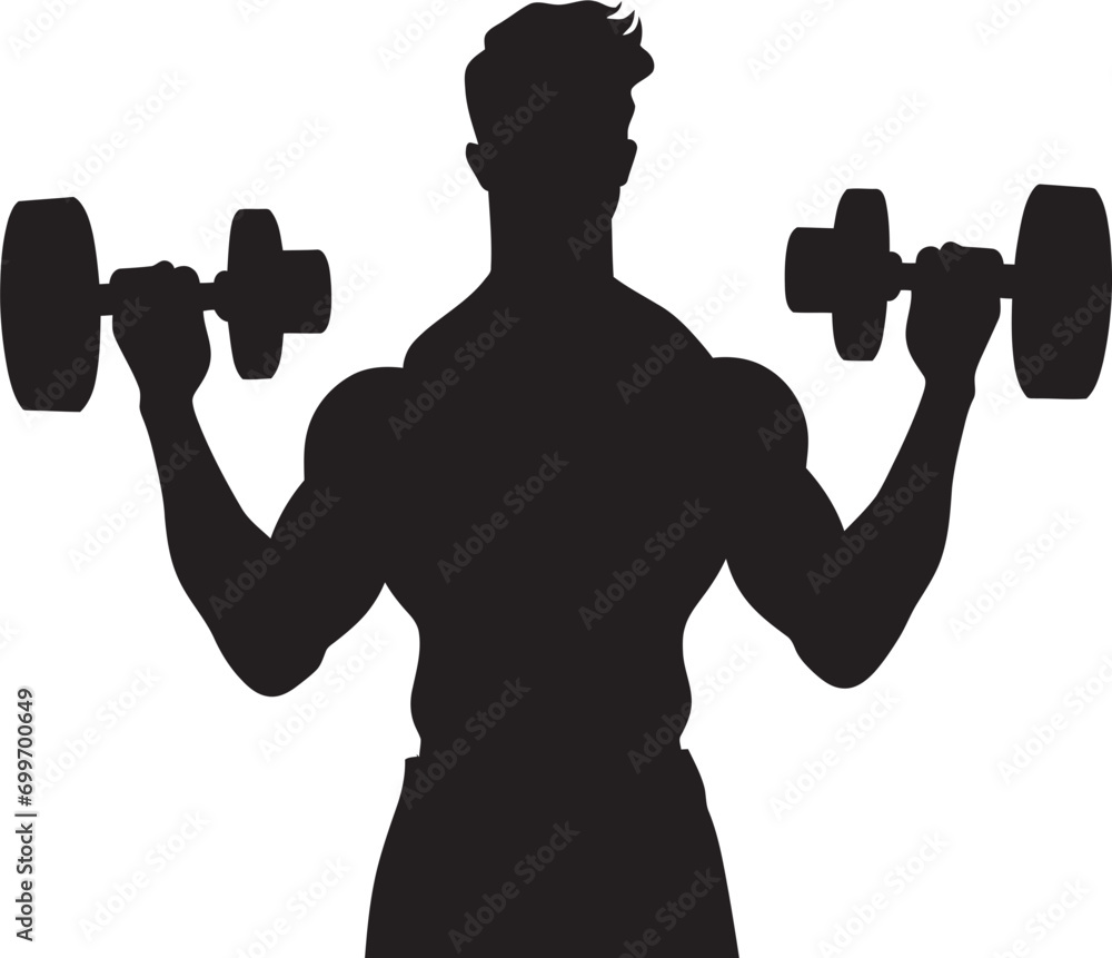 VectorVitality Black Man Workout DumbbellDynamo Dumbbell Icon VectorVitality Black Man Workout DumbbellDynamo Dumbbell Icon