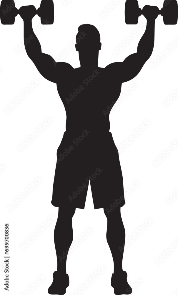 VectorVigor Man Workout Icon FitnessForm Dumbbell Vector Emblem