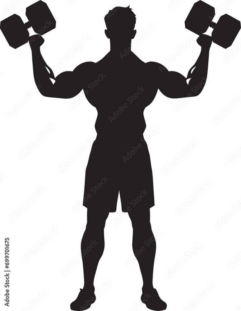 Iron Grip Dumbbell Man Vector Emblem Fitness Fusion Black Dumbbell Logo Iron Grip Dumbbell Man Vector Emblem Fitness Fusion Black Dumbbell Logo