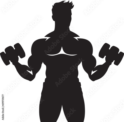 Muscle Mastery Black Dumbbell Emblem Dumbbell Domination Man Workout Design
