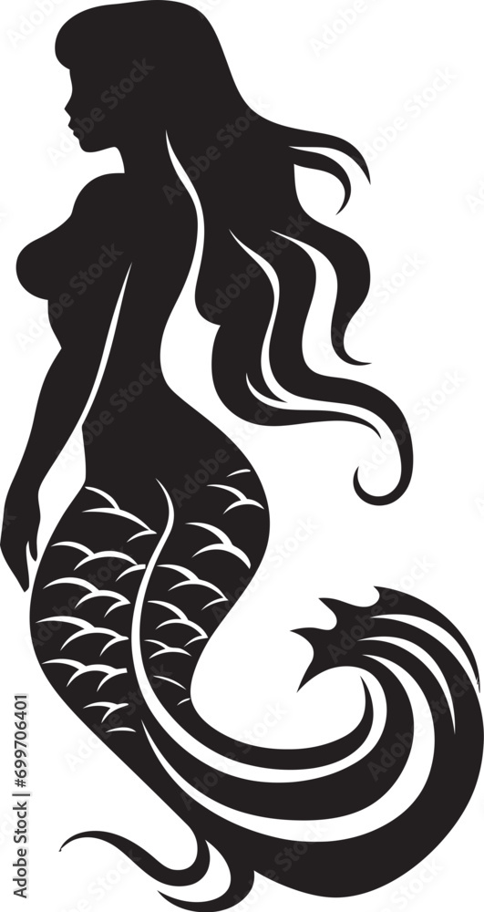 Shadows of Sirens Vector Mermaid Design Nightshade Nymph Black Mermaid Logo Icon